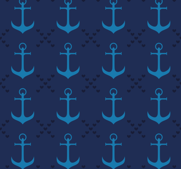 Plave zavjese s mornarskim sidrima - TenStickers