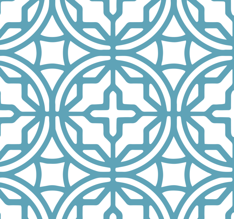 Plave zavjese s geometrijskim tirkiznim uzorkom - TenStickers