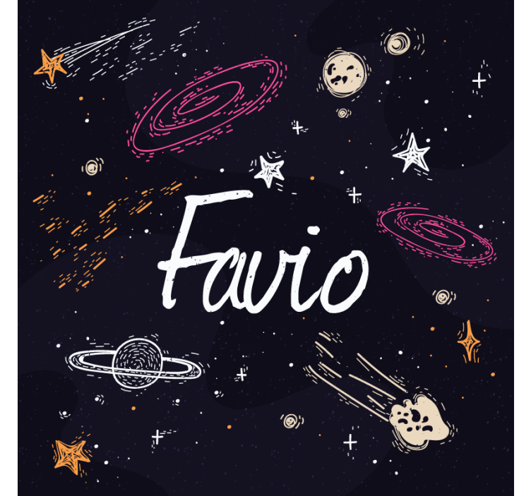 Plave zavjese galaxy s prilagodljivim imenom - TenStickers