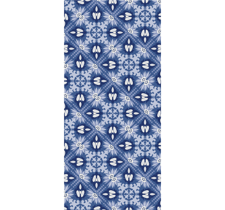 Plave zavjese s plavim ornamentima - TenStickers