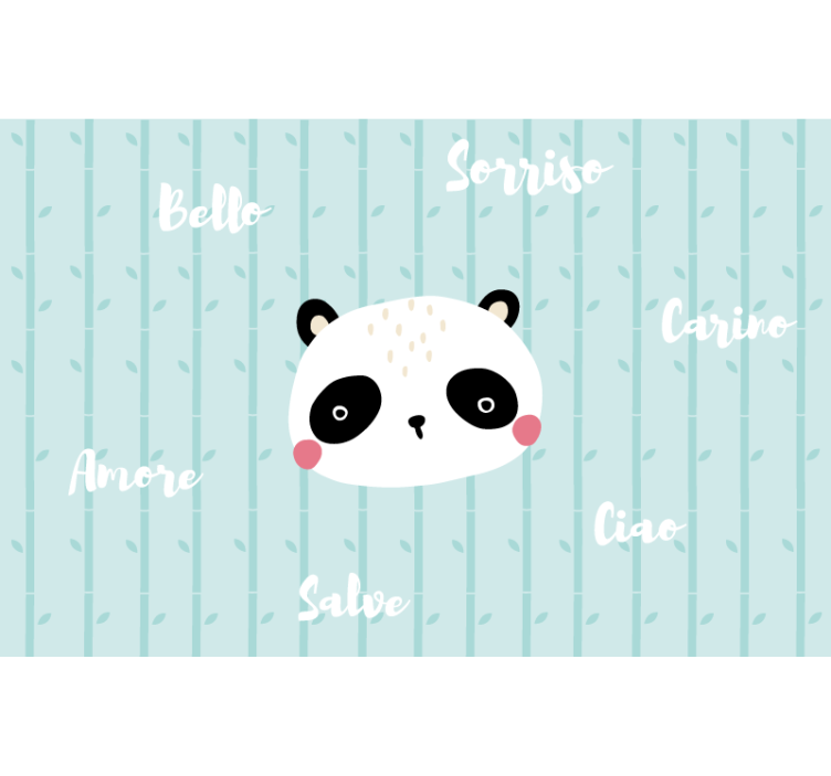 Plave zavjese panda u oblacima - TenStickers