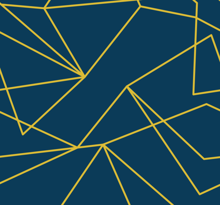 Plave zavjese s geometrijskim zlatnim linijama - TenStickers