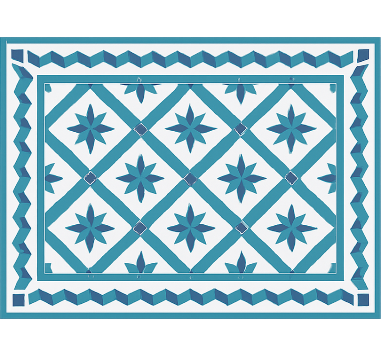 Plave zavjese s geometrijskim zvjezdastim pločicama - TenStickers