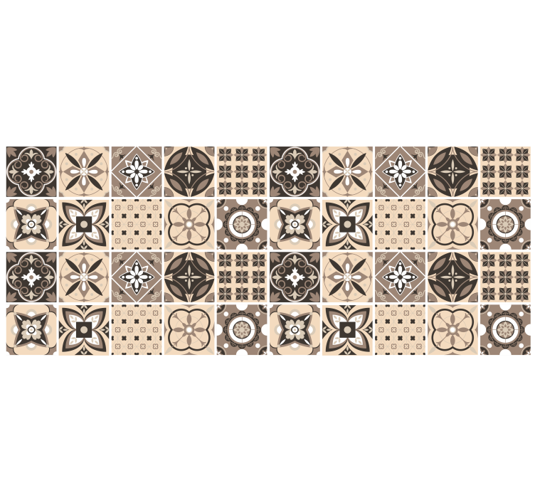 Bež zavjese s geometrijskim uzorkom pločica - TenStickers