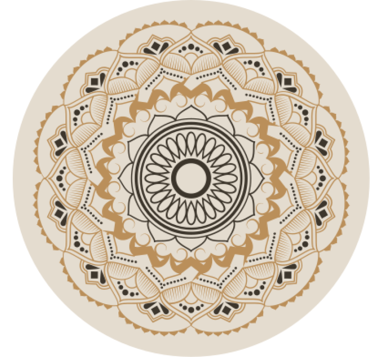 Bež zavjese s mandala kružnim dizajnom - TenStickers