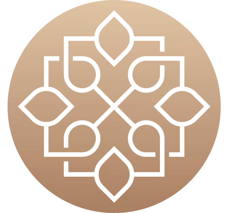 Bež zavjese s jednostavnim geometrijskim mandalama - TenStickers