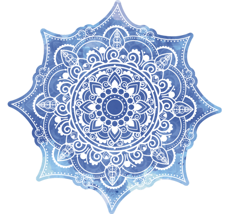 Zavjese za spavaću sobu aquarella plava mandala - TenStickers