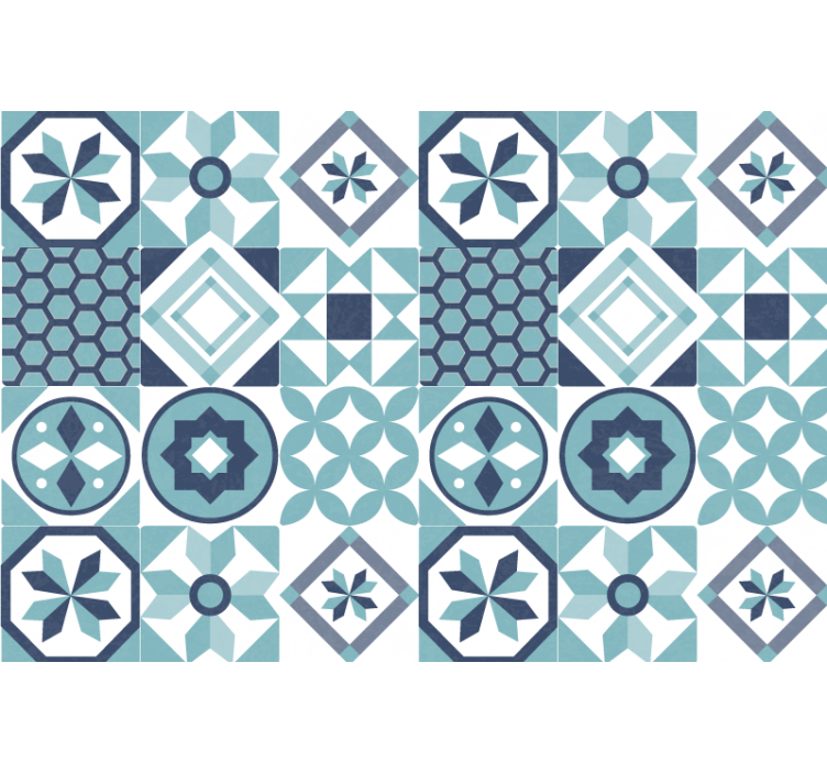 Zavjese za spavaću sobu s tamnoplavi ornamentima - TenStickers