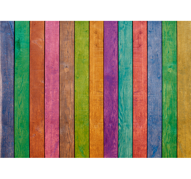 Zavjese za spavaću sobu s drvenim višebojnim uzorkom - TenStickers