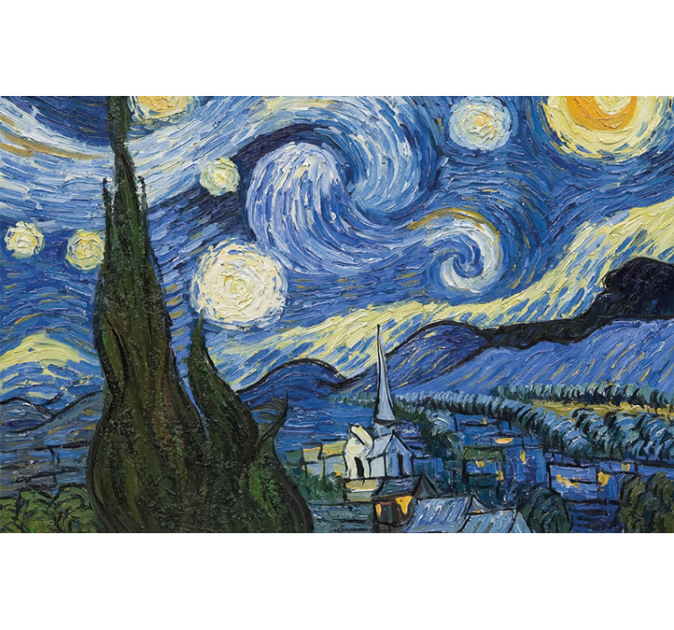 Zavjese za spavaću sobu noćna scena van gogha - TenStickers