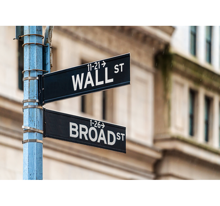 Bež zavjese s natpisom wall street new york - TenStickers