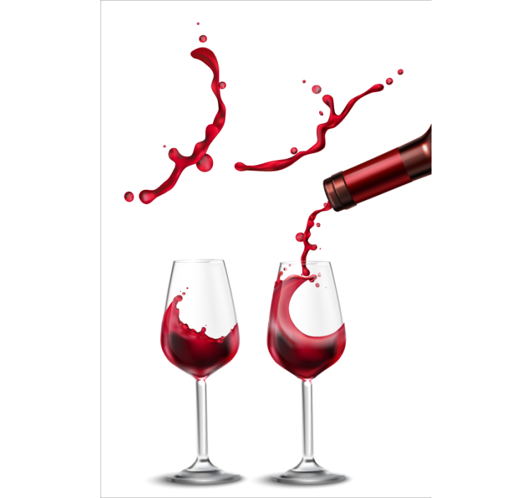 čaše vina zabavna blagovaonica Rolo zavjese - TenStickers