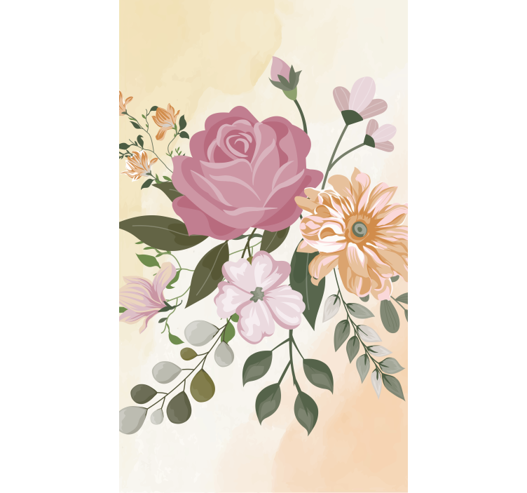 Realistično cvijeće i biljka Rolo zavjese - TenStickers