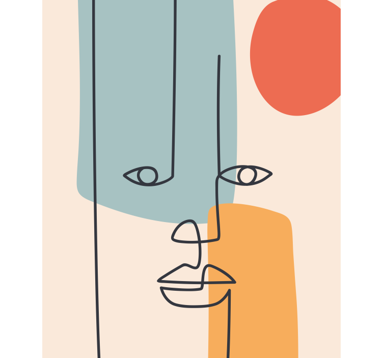 Umjetničko nacrtano rolo zavjesa slikanje lica - TenStickers