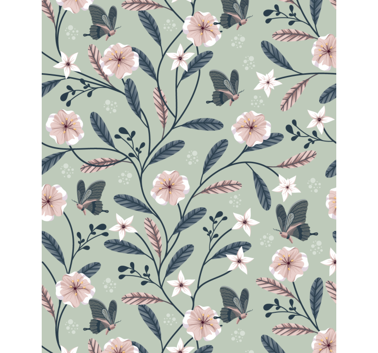 Rolo zavjese cvijeće i biljke cvjetni uzorci leptira - TenStickers