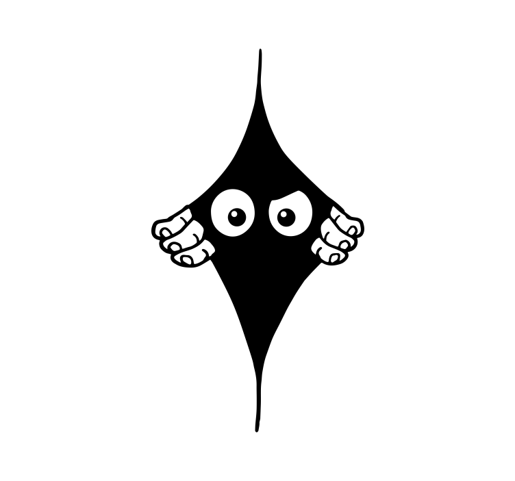 Smiješno jednobojno peeking eyes rolete - TenStickers