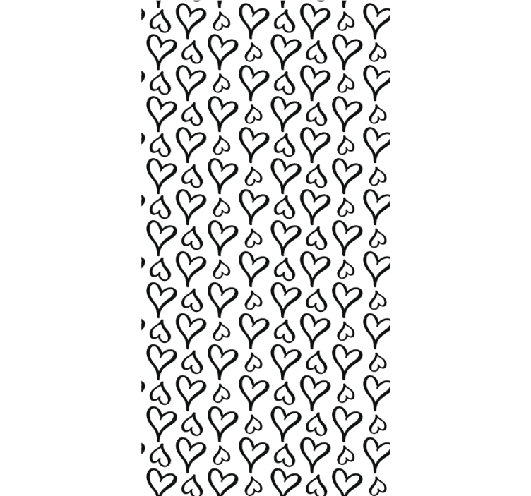 Rolo zavjese romantična crna i bijela srca - TenStickers