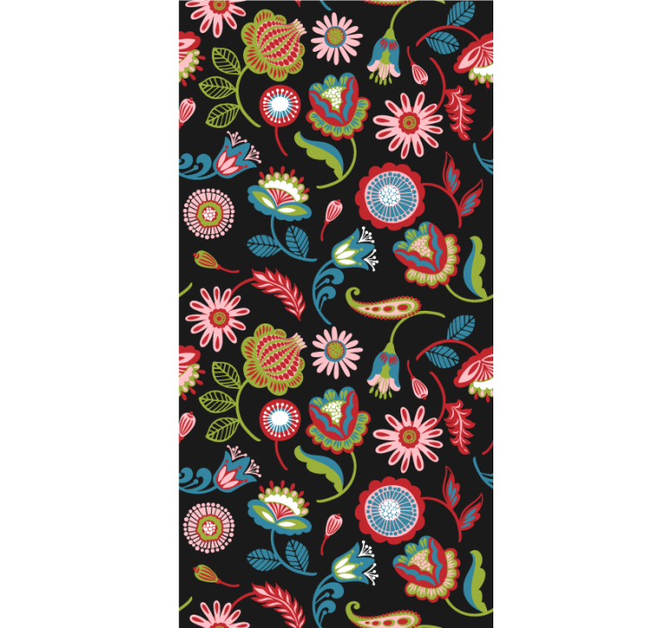 šareni narodni uzorak cvjetno rolo zavjesa - TenStickers