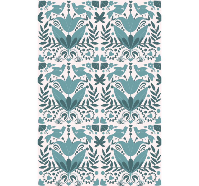 Rolo zavjese cvijeće i biljke uzorak s pticama - TenStickers