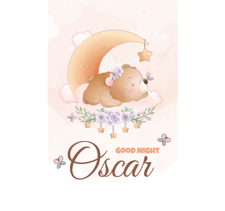 Slatki medvjed za dječaka sa imenom dječja Rolo zavjese - TenStickers