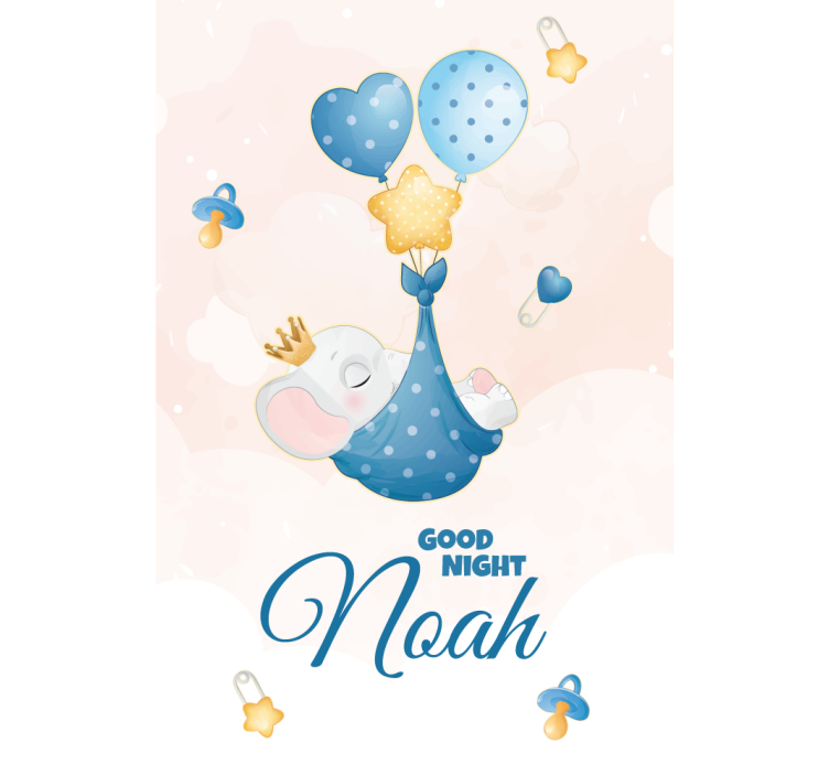 Rolo zavjese vrtić laku noć slone s imenom - TenStickers