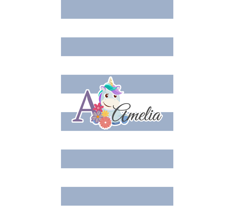 Slatke životinje jednorog sa imenom Rolo zavjese jaslice - TenStickers