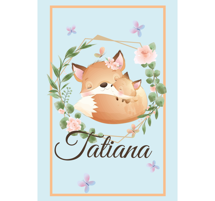 Zavjese za dječju sobu obitelj lisica s imenom - TenStickers