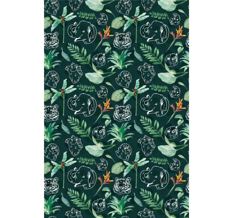 Rolo zavjese životinje životinjska skica cvjetni - TenStickers