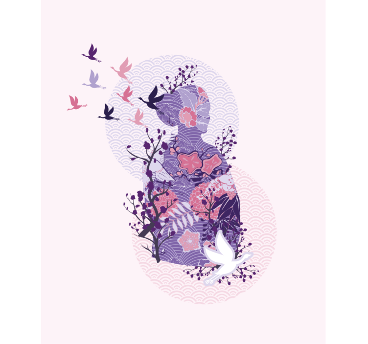 Rolo zavjese cvijeće i biljke cvjetna silueta art - TenStickers