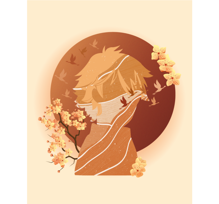 Rolo zavjese s crtežima azijske prirode silueta - TenStickers