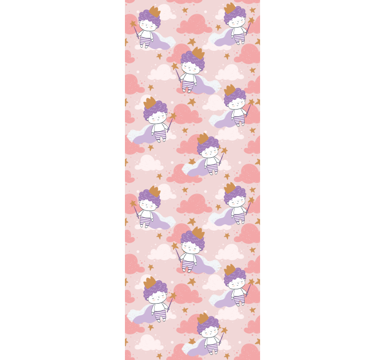 Zavjese za dječju sobu mazne princeze i oblaci - TenStickers