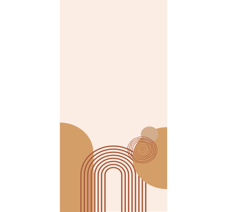 Rolo zavjese moderna bež dizajn zakrivljene linije - TenStickers