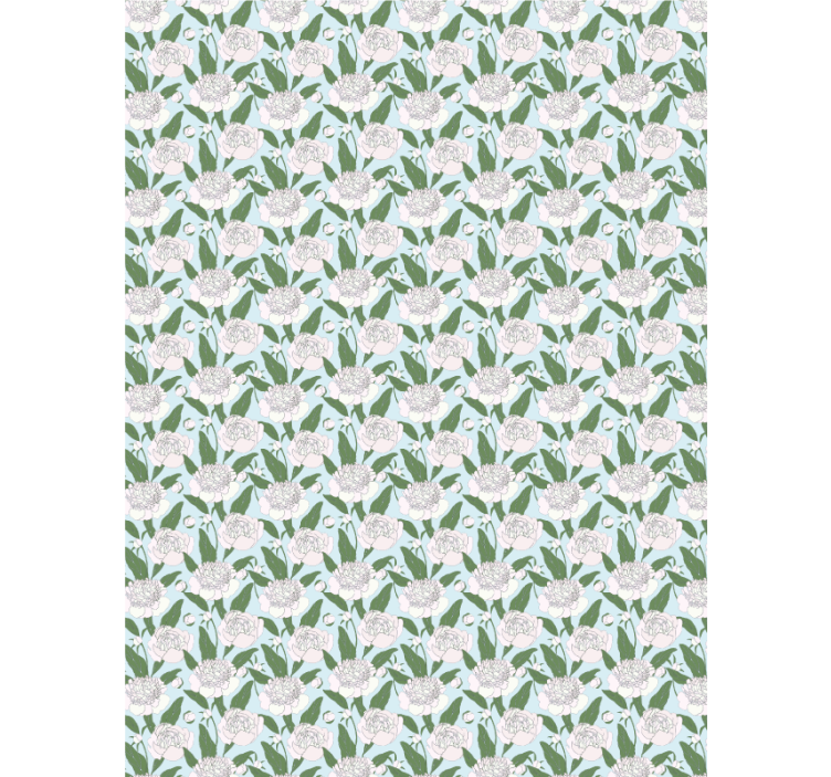 Rolo zavjese cvijeće i biljke uzorak bijelog božura - TenStickers