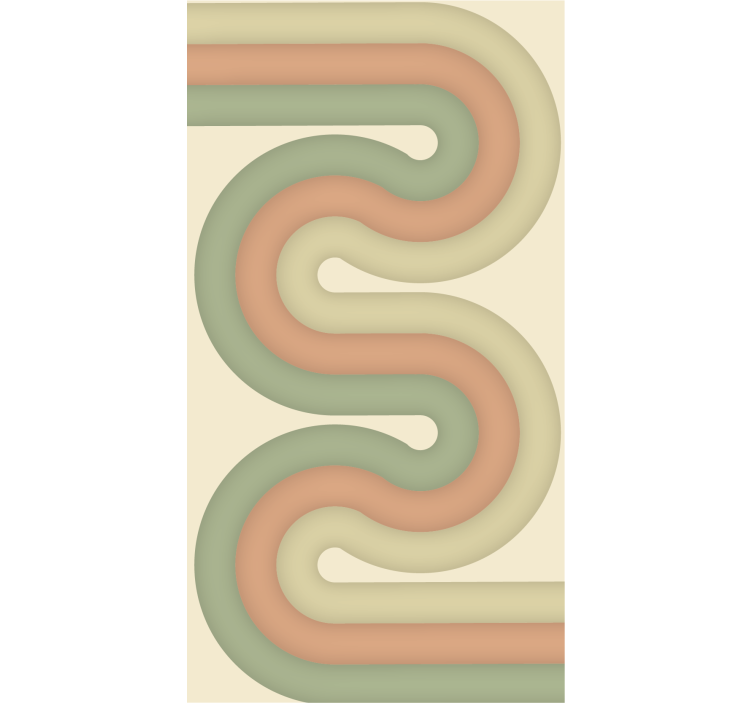 Zavjese za dnevni boravak uzorak zakrivljenih linija - TenStickers