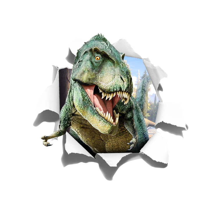 Zavjese za dječju sobu 3D ljut t-rex - TenStickers