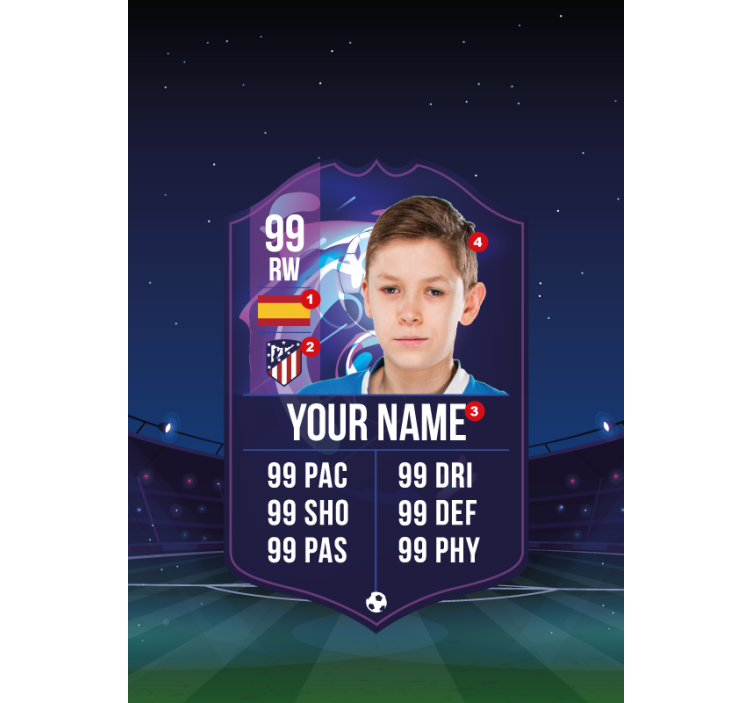 Zavjese za dječju sobu kartica nogometnog igračaKartica nogometno - TenStickers