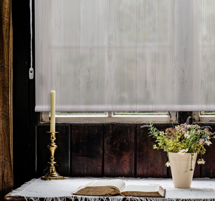 Rustikalna rolo zavjesa od sivog drveta - TenStickers