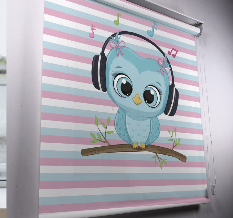 Rolo zavjese životinje glazbena ilustracija sove - TenStickers