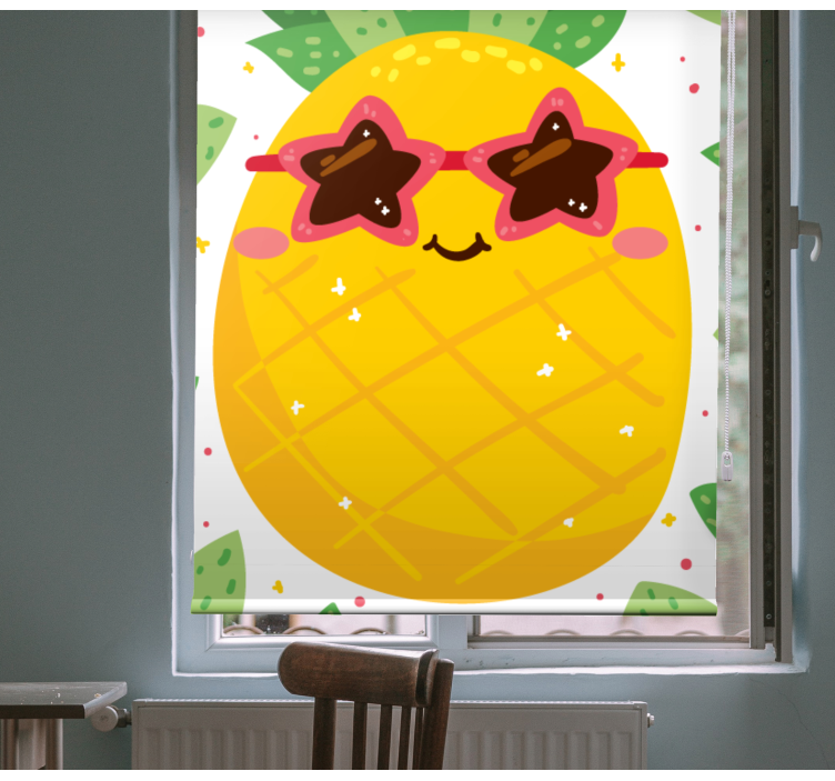 Ananas sa ružičastim Rolo zavjesem voćem i povrćem - TenStickers