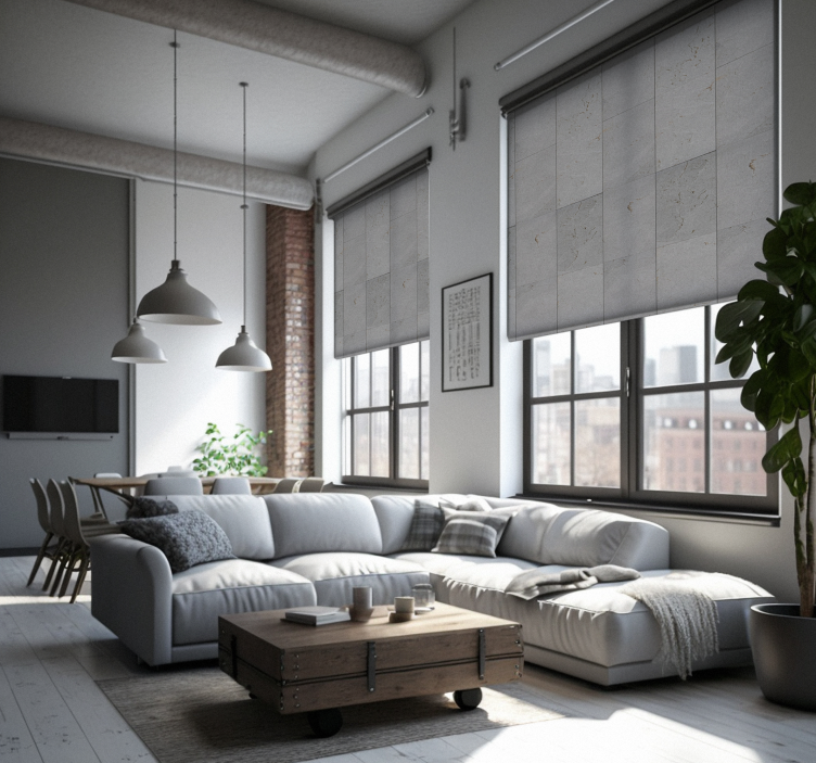 Betonska kolažna tekstura i Rolo zavjese uzorak - TenStickers