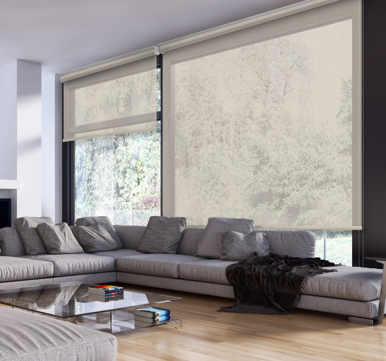 Bijeli platneni zaslon rolo zavjese za dnevni boravak - TenStickers