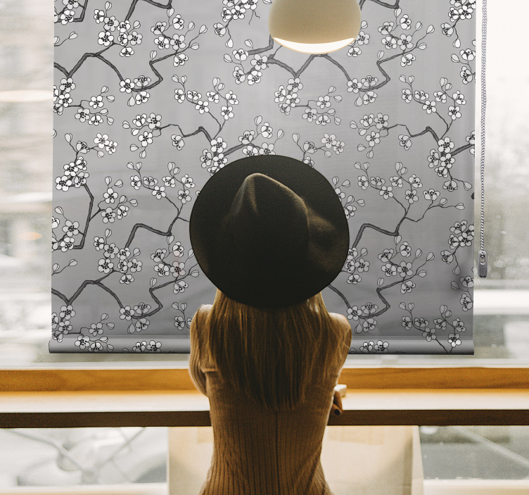 Crne grane drvo Rolo zavjese - TenStickers