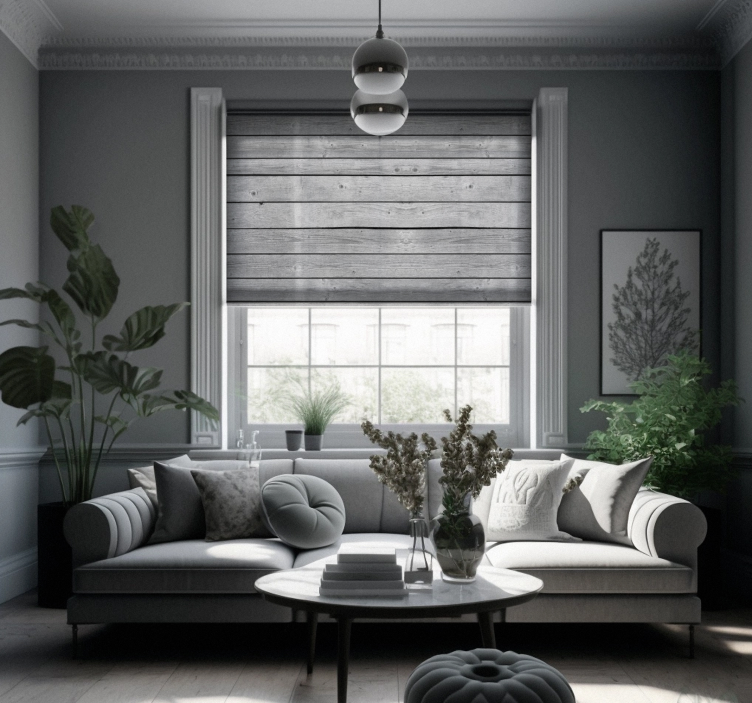 Drvena tamnosive rustikalne zavjese - TenStickers