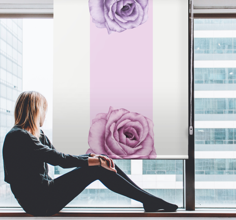 Elegantni ljubičasti cvjetovi Rolo zavjese - TenStickers