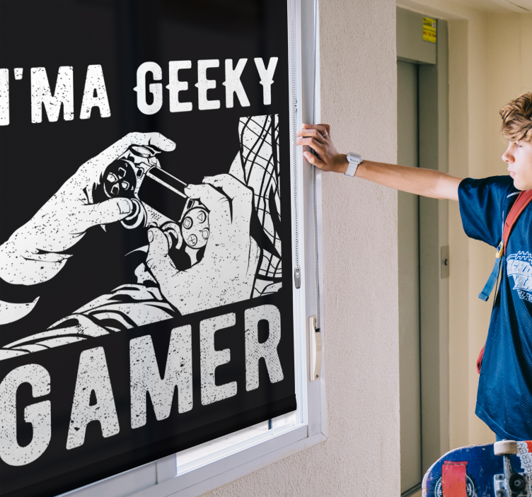 Geeky gamer crna roleta - TenStickers