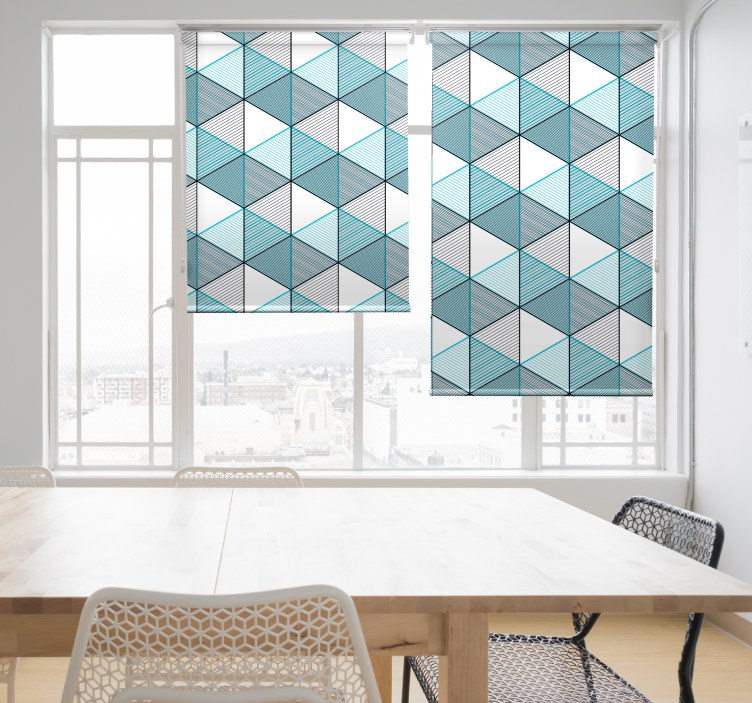 Geo kocka iluzija teksture i uzorci Rolo zavjese - TenStickers