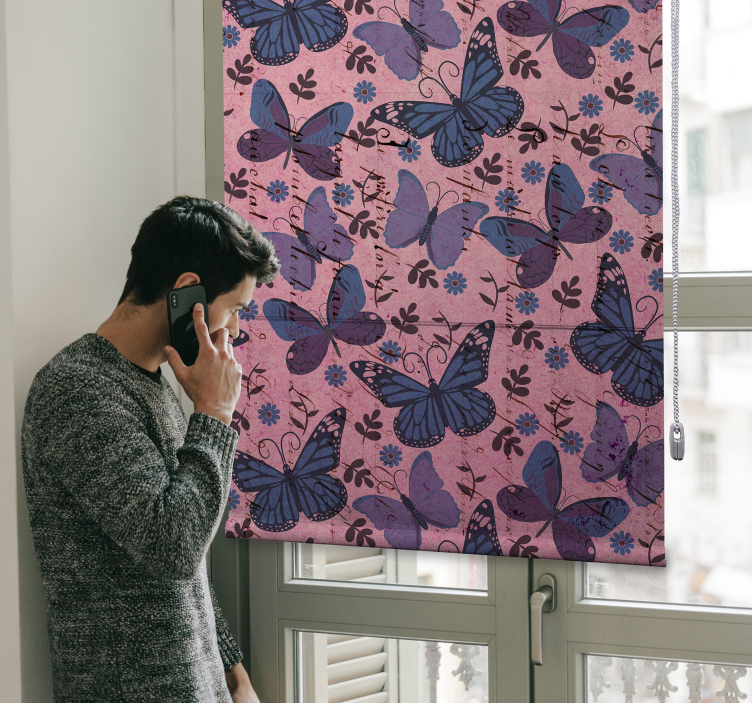 Ljubičasti tonovi leptir Rolo zavjese - TenStickers