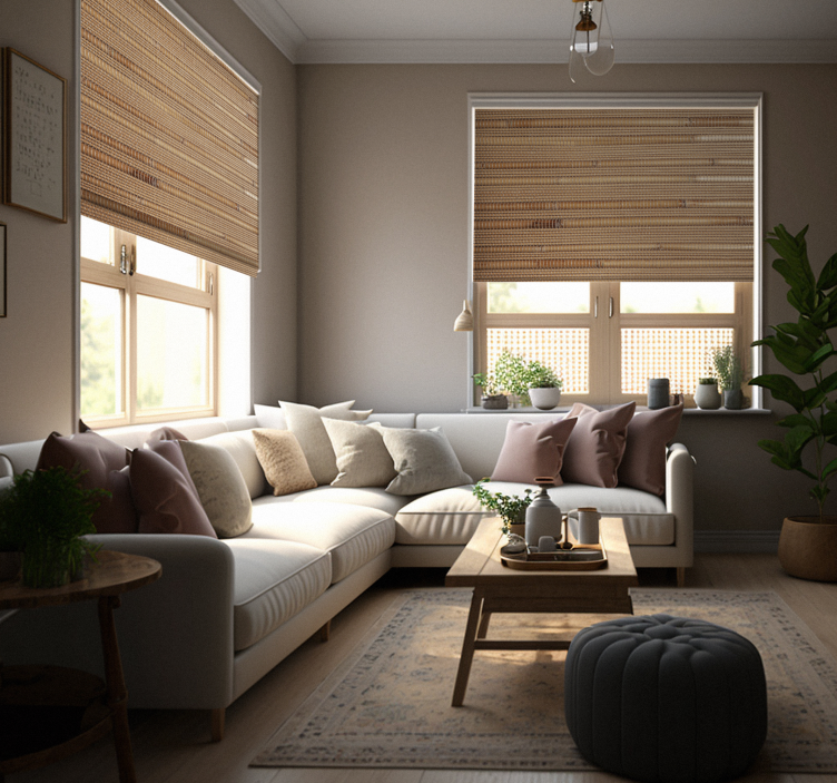 Prugaste svijetlosmeđe daske rustikalne zavjese - TenStickers