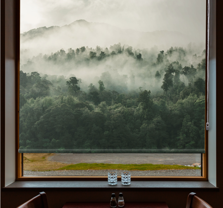 Rolo zavjese drveće bujna šumska magla - TenStickers