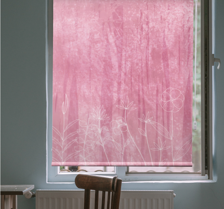 Rolo zavjese cvijeće i biljke dizajn cvjetne siluete - TenStickers